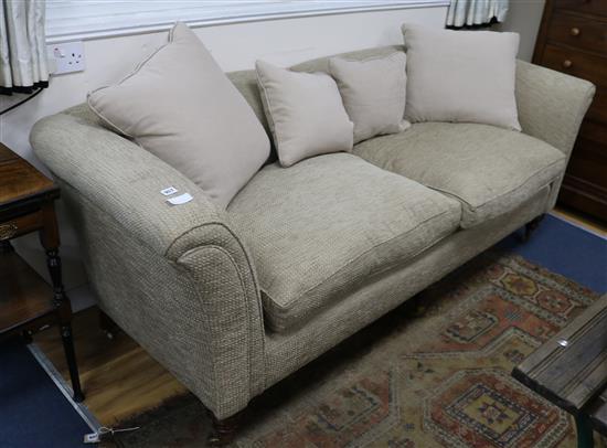 An Edwardian upholstered settee W.215cm